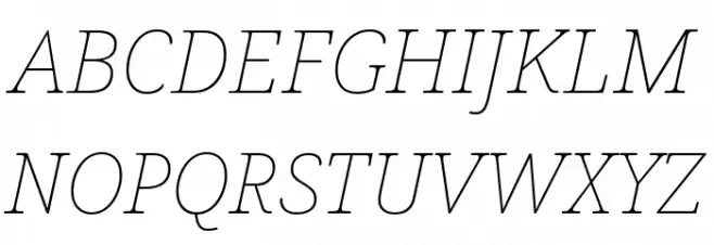 Avrile Serif Thin Italic फ़ॉन्ट अपरकेस