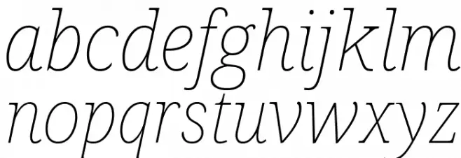 Avrile Serif Thin Italic Fuentes MINÚSCULAS