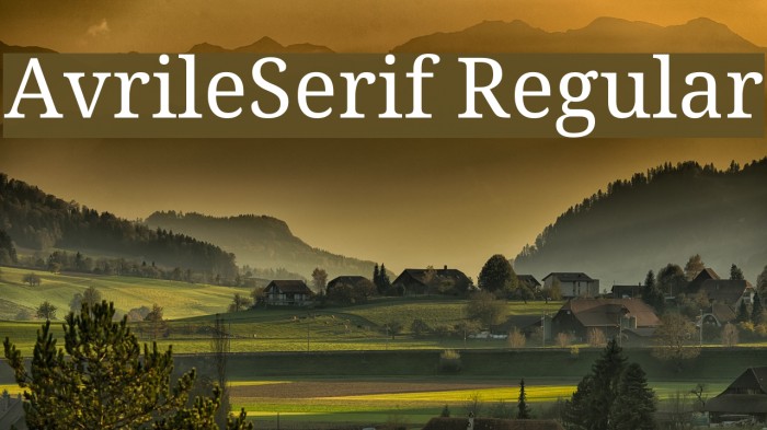 AvrileSerif Regular Font examples