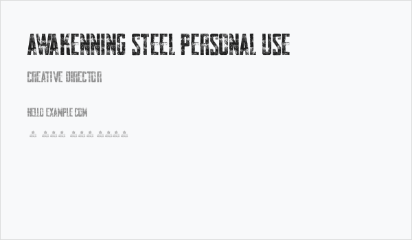 AWAKENNING STEEL Personal Use  Business Card
