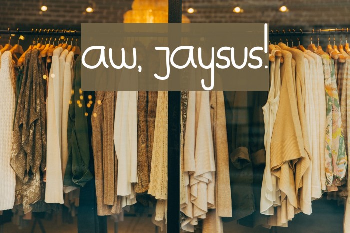 Aw, Jaysus! Font examples
