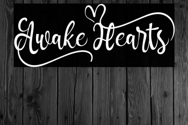 Awake_Hearts` Font examples