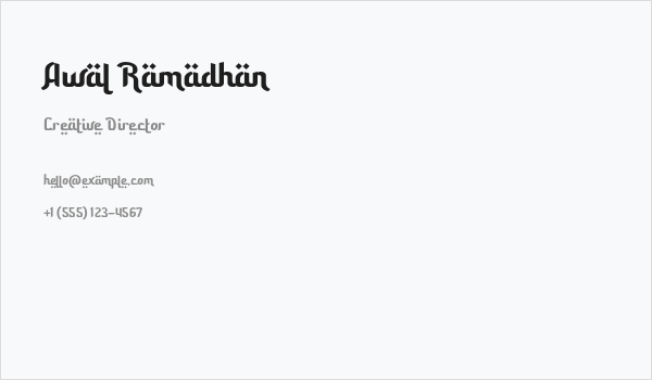 Awal Ramadhan Business Card