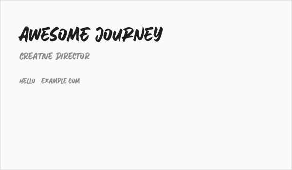 AweSomE JouRneY Business Card
