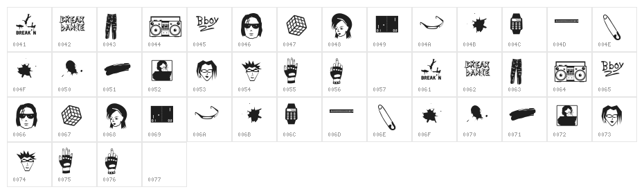 Awesome 80s Character Map