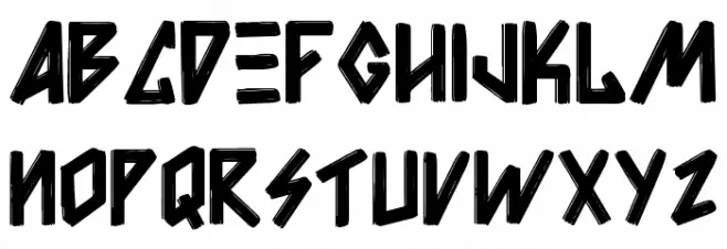 Awesome Brush Font UPPERCASE