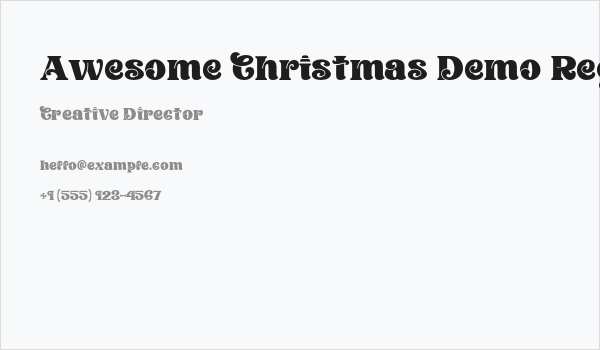 Awesome Christmas Demo Regular Business Card