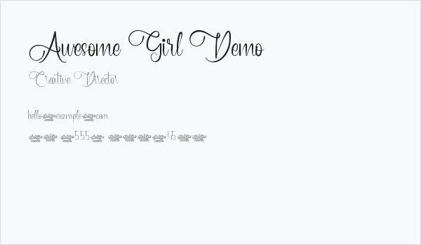 Awesome Girl Demo Business Card