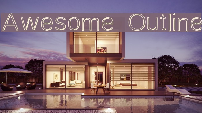 Awesome Outline Font examples