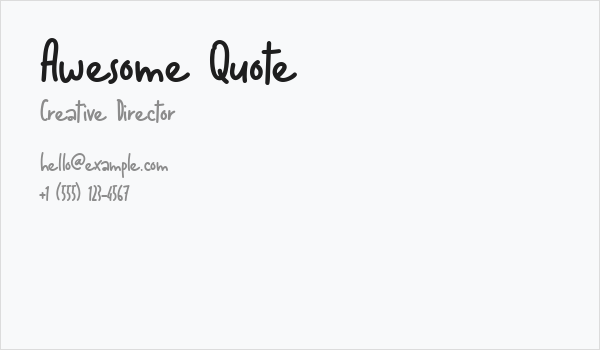 Awesome Quote Business Card