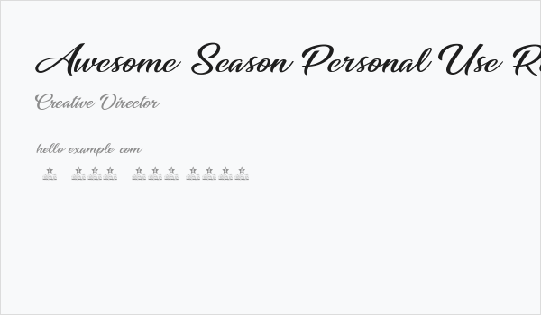 Awesome Season Personal Use Regular Business Card