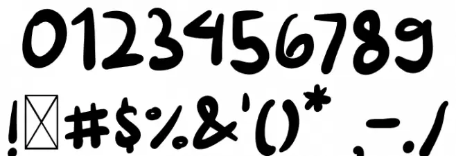 Awkward Font OTHER CHARS