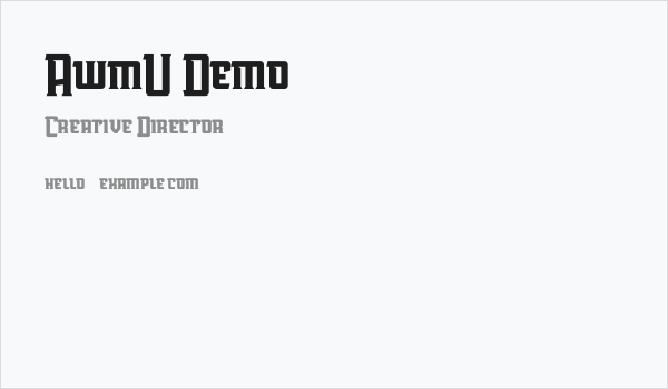 AwmU Demo Business Card