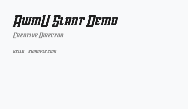 AwmU Slant Demo Business Card
