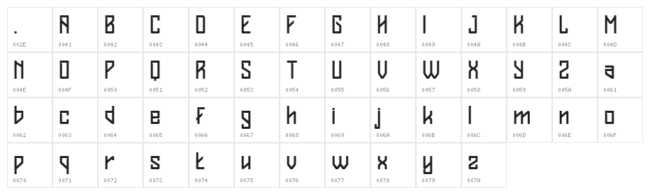 AXURA Regular Character Map
