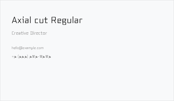 Axial cut Regular Business Card