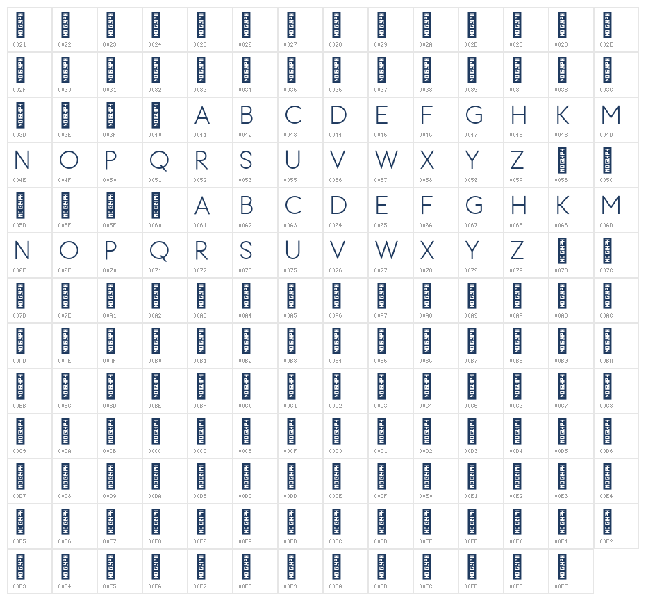 Axuno Demo Regular Character Map