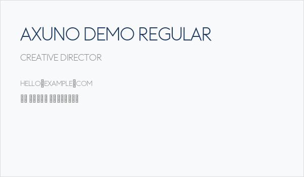 Axuno Demo Regular Business Card