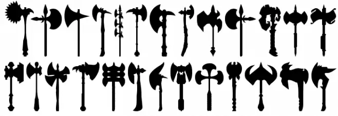 axe for warrior फ़ॉन्ट अपरकेस