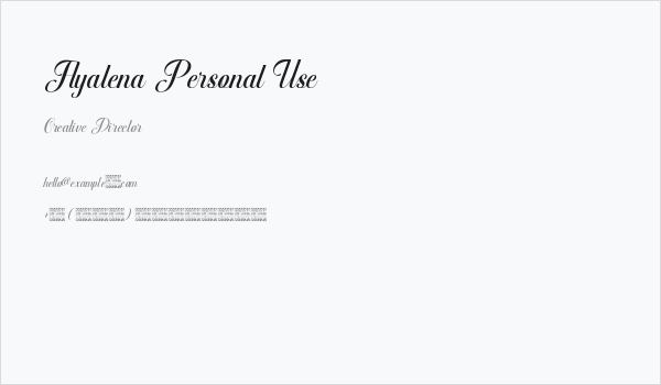 Ayalena Personal Use Business Card