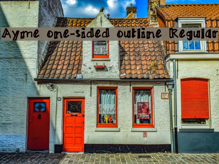 Ayme one-sided outline Regular Font examples