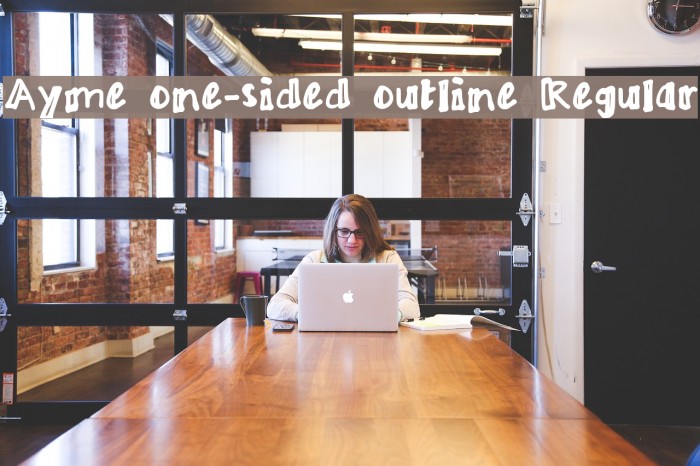 Ayme one-sided outline Regular Font examples