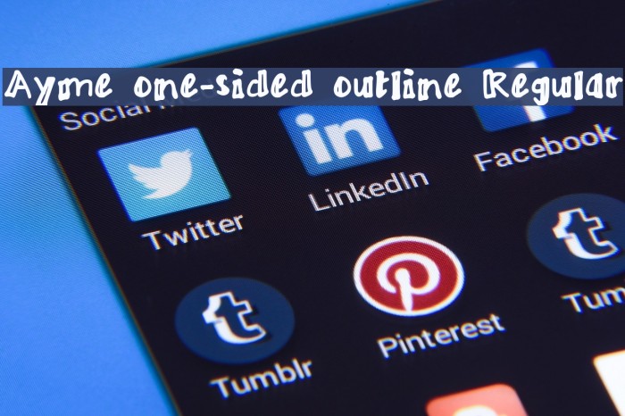 Ayme one-sided outline Regular Font examples