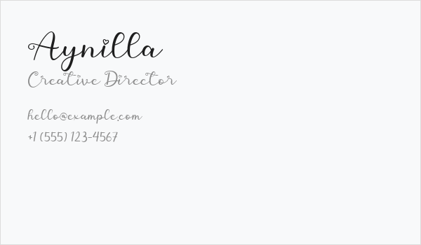 Aynilla Business Card