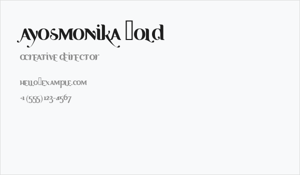 Ayosmonika Bold Business Card