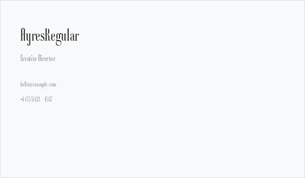 AyresRegular Business Card