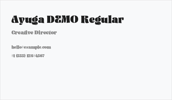 Ayuga DEMO Regular Business Card