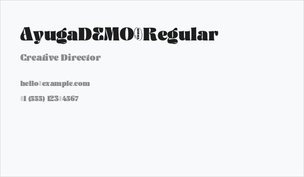 AyugaDEMO-Regular Business Card