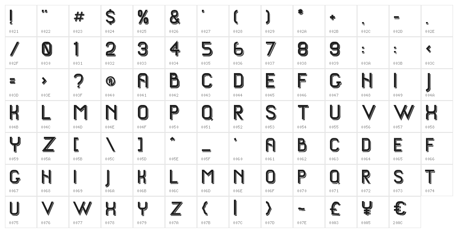 ayuendashadow-shadow Character Map
