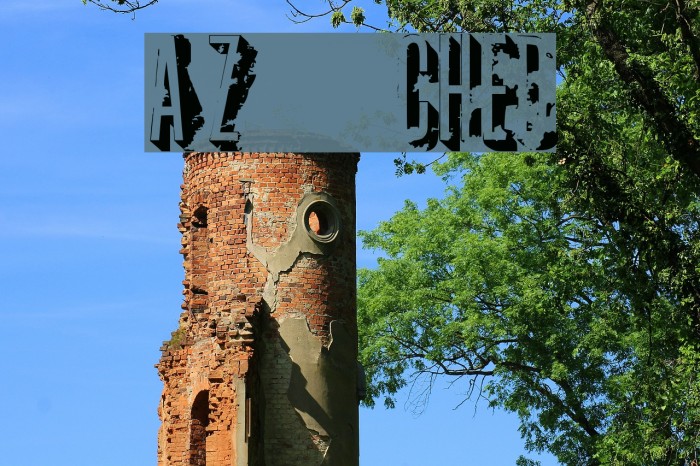 AZ crushed Font examples