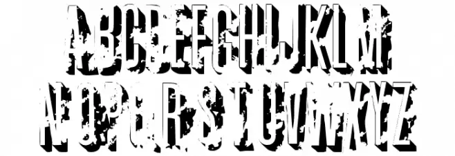 AZ  crushed Font LOWERCASE