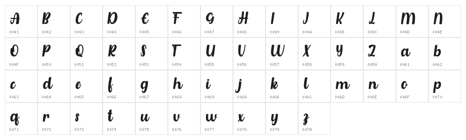 Azarita Italic FREE Italic Character Map