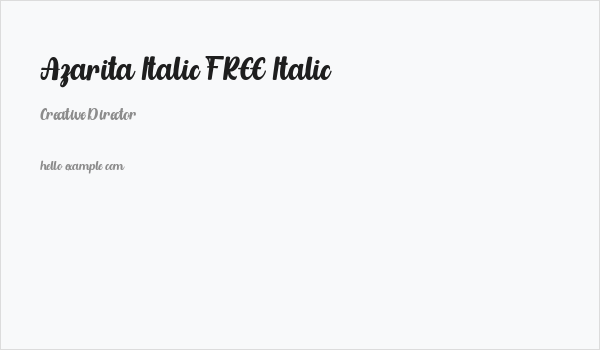 Azarita Italic FREE Italic Business Card