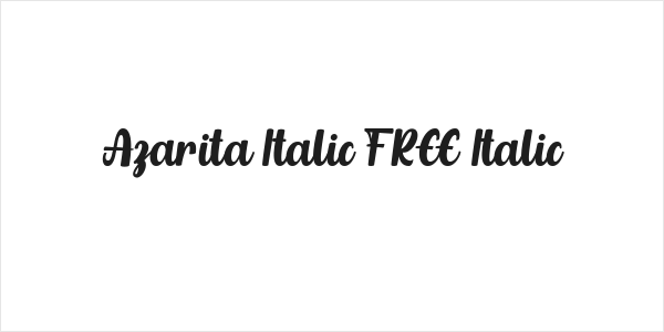 Azarita Italic FREE Italic Logo