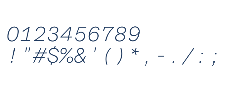 Azeret Mono Thin Italic Other Characters