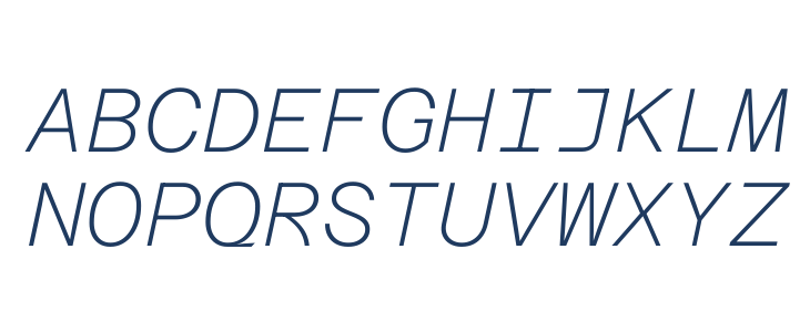 Azeret Mono Thin Italic Uppercase