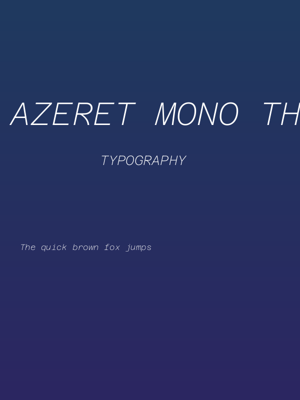 Azeret Mono Thin Italic Poster