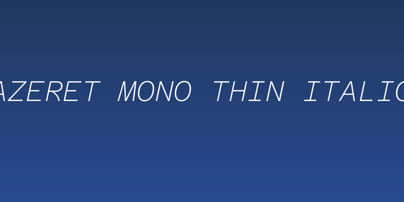 Azeret Mono Thin Italic Social Header