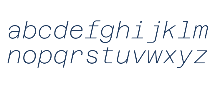 Azeret Mono Thin Italic Lowercase