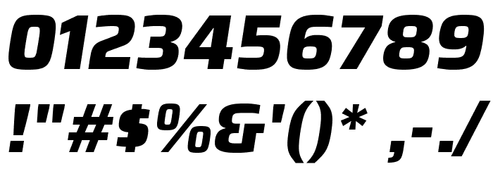 Azeri Sans ExtraBold Italic Font OTHER CHARS