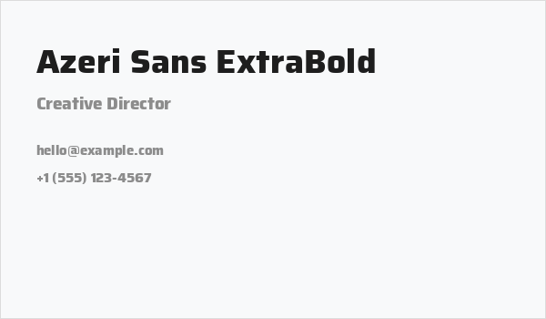 Azeri Sans ExtraBold Business Card
