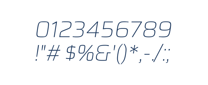 Azeri Sans ExtraLight Italic Other Characters