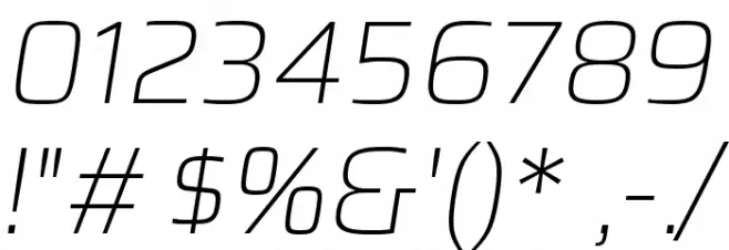 Azeri Sans ExtraLight Italic Font OTHER CHARS