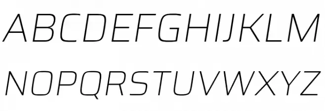 Azeri Sans ExtraLight Italic フォント 大文字