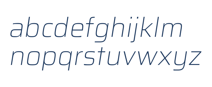 Azeri Sans ExtraLight Italic Lowercase