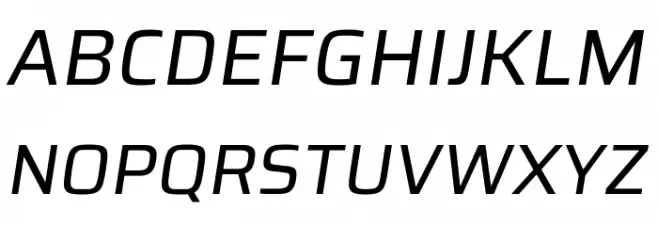Azeri Sans Italic Schriftart Groß